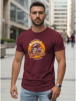 Pánske tričko s potlačou bordová FashionStreet NX5095R Pánske tričko s potlačou bordová FashionStreet NX5095R