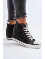 Trampki Damskie Na Koturnie Cross Jeans NN2R4005 Czarne