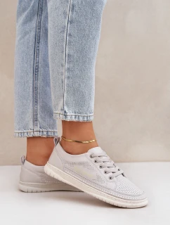 Damskie Skórzane Tenisówki Szare Cloesa