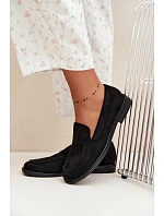 Dámske mokasíny a loafers z ekologického semišu, čierne, Laisie Dámske mokasíny a loafers z ekologického semišu, čierne, Laisie