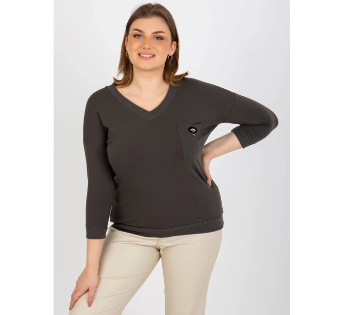 Bluzka RV BZ model 20834472 ciemny khaki - FPrice Bluzka RV BZ model 20834472 ciemny khaki - FPrice