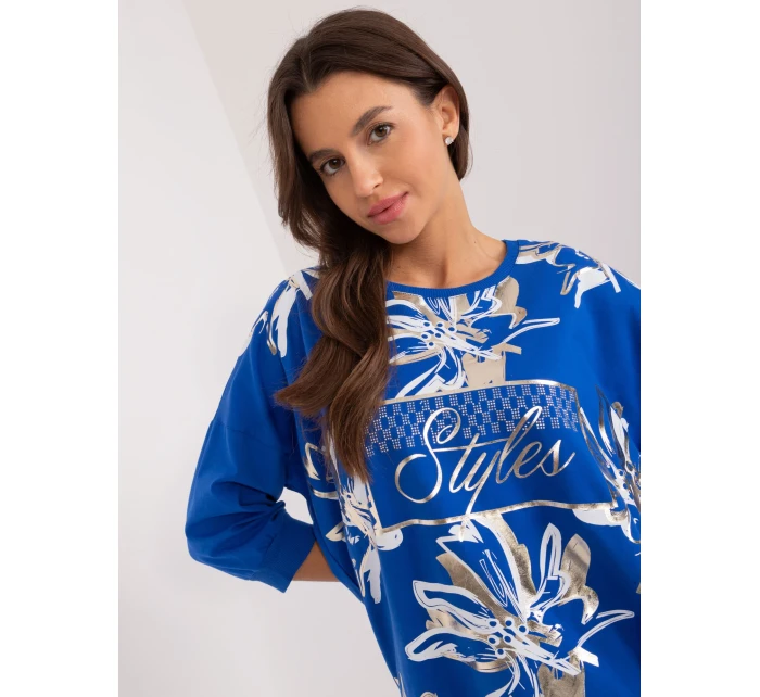 Bluzka RV BZ model 20148858 kobaltowy - FPrice Bluzka RV BZ model 20148858 kobaltowy - FPrice