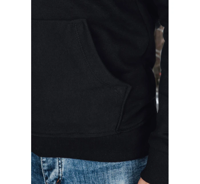 Pánska mikina s golierom čierna FashionStreet BX5885 Pánska mikina s golierom čierna FashionStreet BX5885