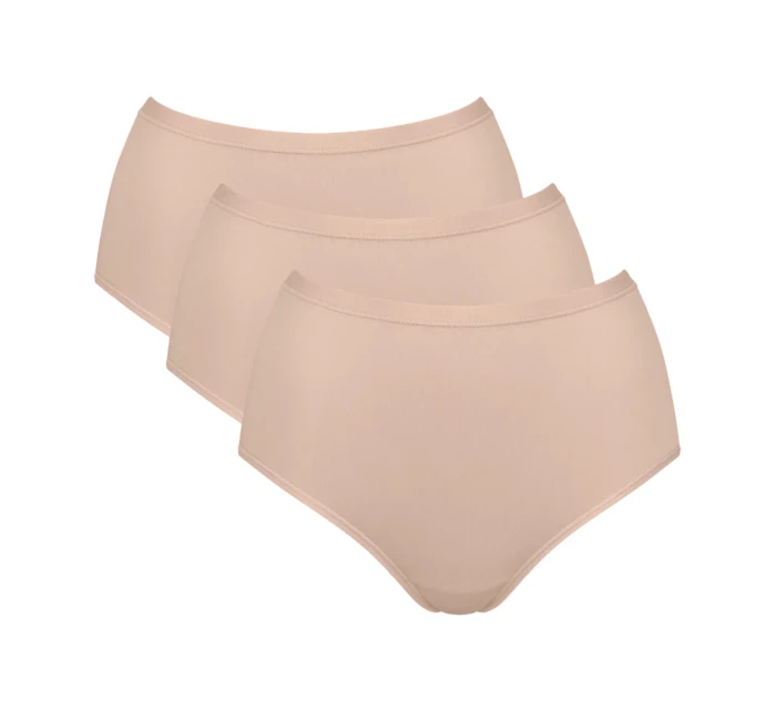 Dámske bavlnené nohavičky s vysokým pásom GO Daily 3P - BROWN - béžová 00LZ - SLOGGI