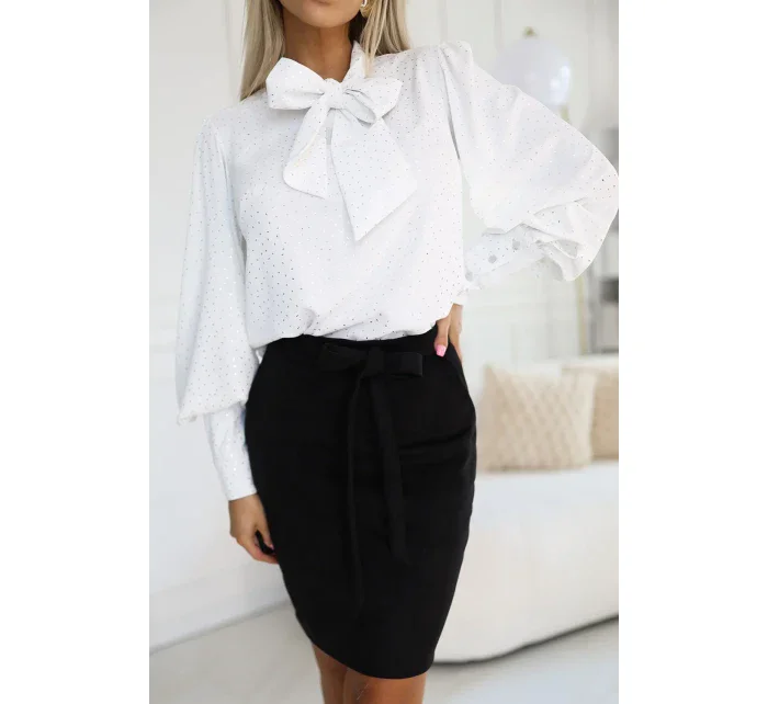 569-2 Semišová sukňa s viazaním - ČIERNA