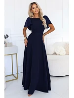 Elegantní s se střihem a rukávy – tmavě modré model 22545412 - numoco Elegantní s se střihem a rukávy – tmavě modré model 22545412 - numoco