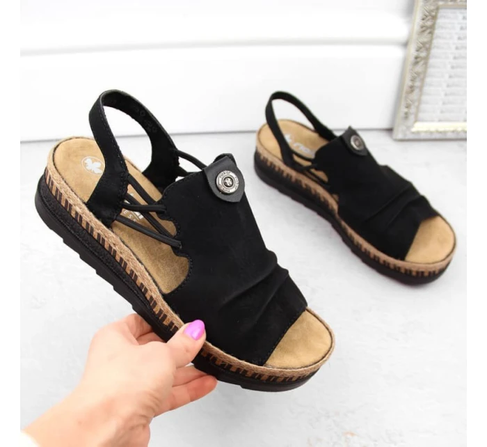 Pohodlné sandále Rieker W RKR677 black