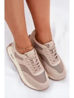 Zamszowe Sneakersy Na Platformie Damskie Big Star RR274897 HI-POLY SYSTEM Beżowe Zamszowe Sneakersy Na Platformie Damskie Big Star RR274897 HI-POLY SYSTEM Beżowe