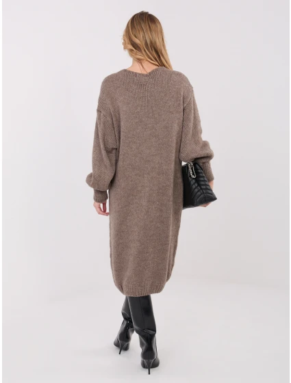 Sukienka IN SK model 21782337 ciemny bezowy - FPrice Sukienka IN SK model 21782337 ciemny bezowy - FPrice