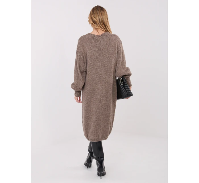 Sukienka IN SK model 21782337 ciemny bezowy - FPrice Sukienka IN SK model 21782337 ciemny bezowy - FPrice