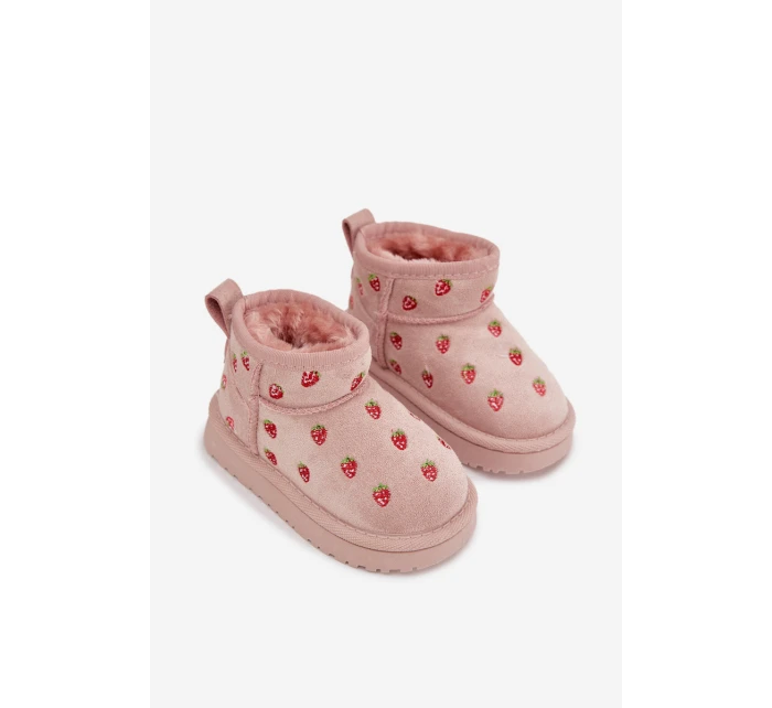 Detské snehové topánky s jahodami Gracina - ružové Detské snehové topánky s jahodami Gracina - ružové