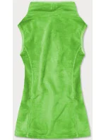 Dámska plyšová vesta v neónovo zelenej farbe (HH003-44)