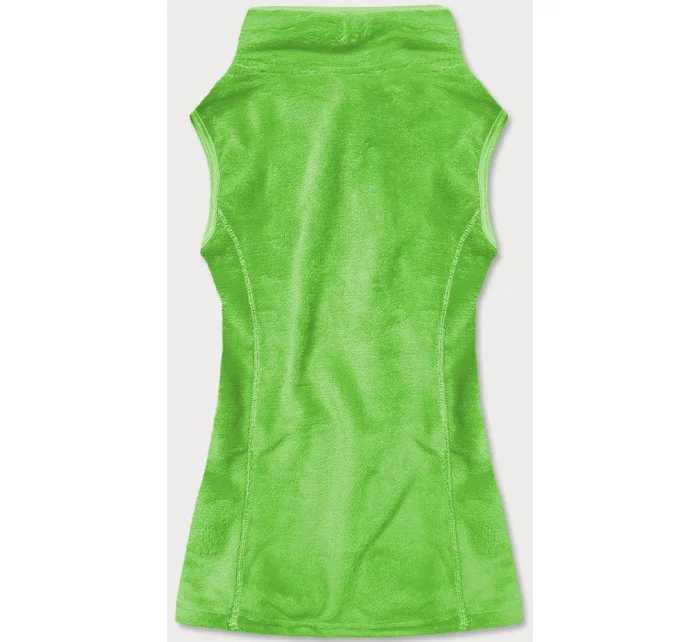 Dámska plyšová vesta v neónovo zelenej farbe (HH003-44)