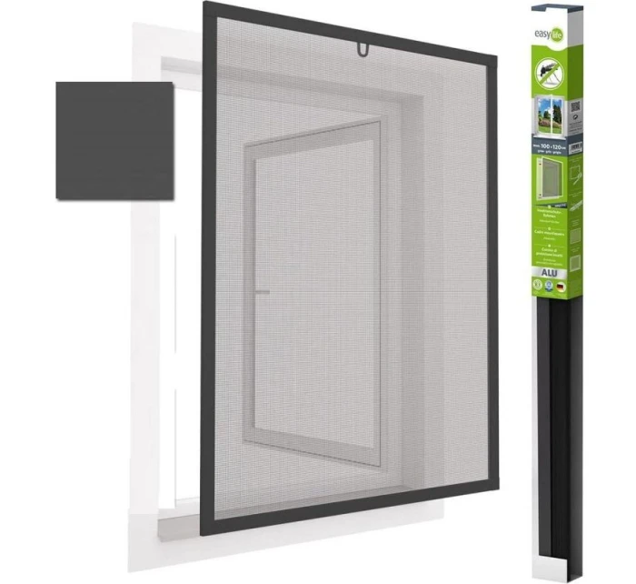 MOSKYTIÉRA DO OKNA ALU 100X120 ANTRACIT