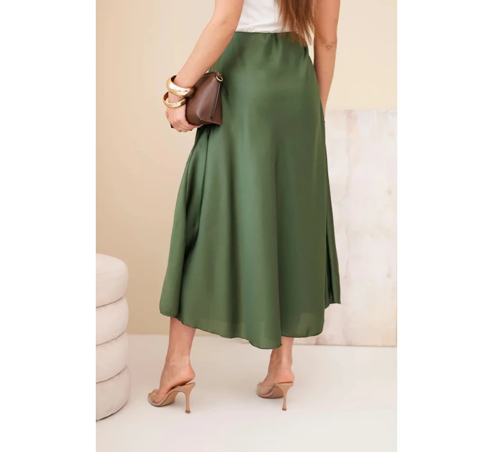 Dámská viskózová rozšířená sukně khaki