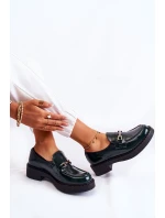 Lakierowane Półbuty Ze Srebrną Ozdobą Zielone Lemar Hestill