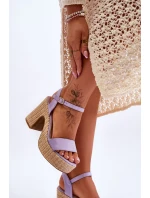 Wygodne Zamszowe Sandały Na Masywnym Słupku Fioletowe Elishia Wygodne Zamszowe Sandały Na Masywnym Słupku Fioletowe Elishia