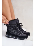 Dámské šněrovací boty do sněhu Progress model 21677045 Černé - Boto Dámské šněrovací boty do sněhu Progress model 21677045 Černé - Boto