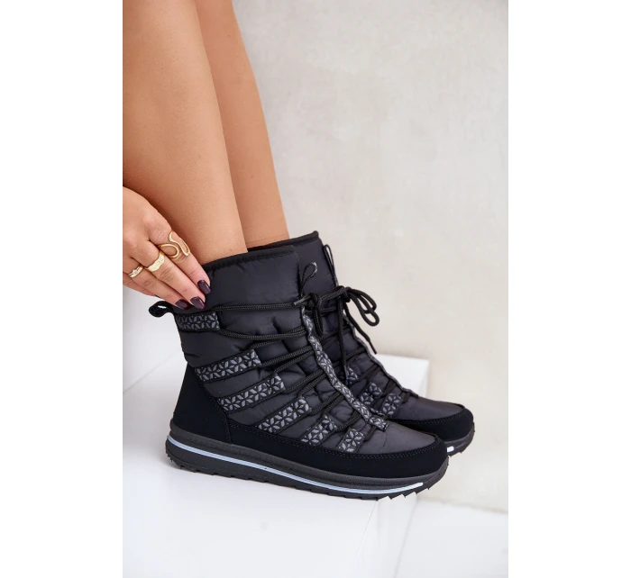 Dámské šněrovací boty do sněhu Progress model 21677045 Černé - Boto Dámské šněrovací boty do sněhu Progress model 21677045 Černé - Boto