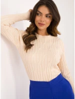 Sweter AT SW  jasny beżowy model 20493418 - FPrice