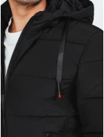 Pánská prošívaná zimní bunda s kapucí černá Dstreet model 21991468 - FashionStreet