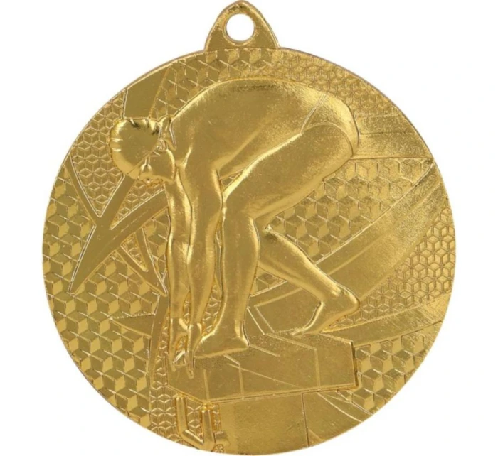 Zlatá medaila - plávanie - oceľová medaila