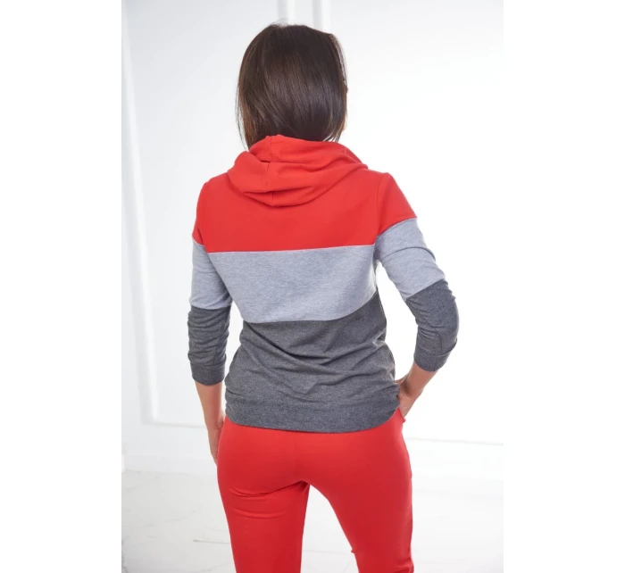 Farebná pruhovaná sada červená+sivá