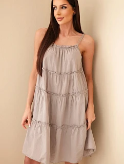 Dámské bavlněné šaty na ramínka s volány fango