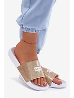 Dětské pantofle LEVI'S VPOL0251S-3923 Zlaté s brokátom