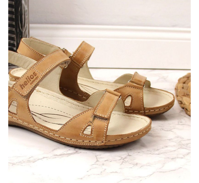 Hnedé kožené sandále W Helios 205 women
