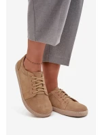 Trampki Typu Barefoot Z Naturalnego Zamszu Zazoo 314 Beżowe