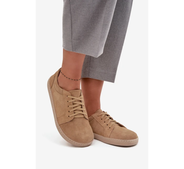 Trampki Typu Barefoot Z Naturalnego Zamszu Zazoo 314 Beżowe