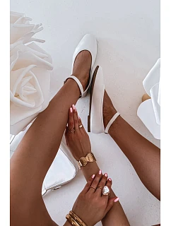 Dámske baleríny 21-42 Janelor biele - Diamantique