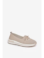 Dámske kožené poltopánky LR61-7044 beige - S.Barski