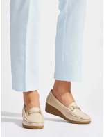 Jedinečné mokasíny hnědé dámské na klínku Jedinečné mokasíny hnědé dámské na klínku