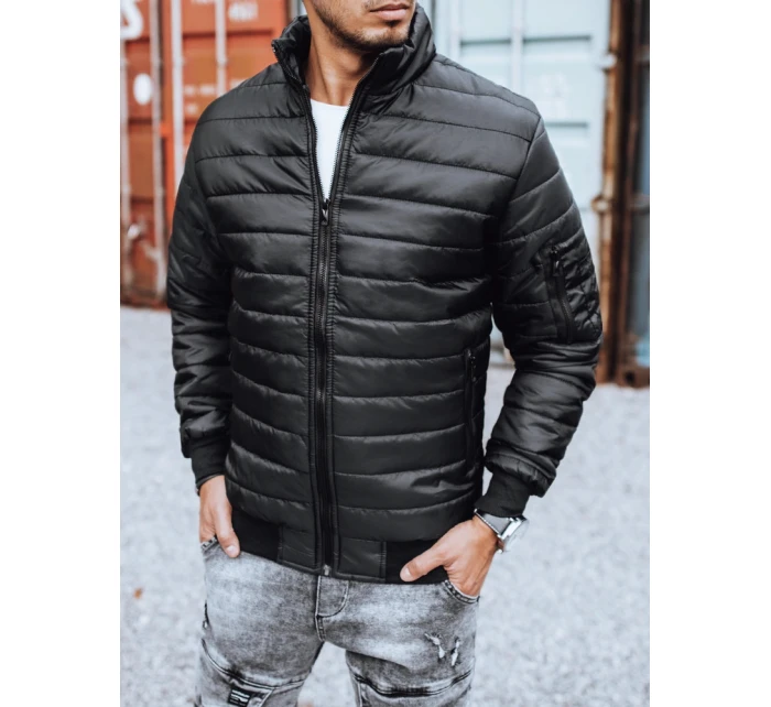 Pánska prechodná prešívaná bunda čierna FashionStreet TX3270z