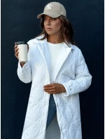 Dámský prošívaný dlouhý kabát bílý Dstreet model 21978774 - FashionStreet
