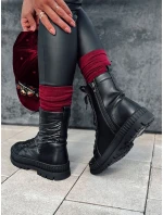 Dámské šněrovací boty s podrážkou černé Dstreet model 21981484 - FashionStreet