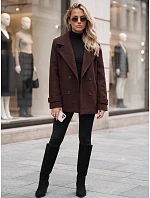 Płaszcz damski dwurzędowy brązowy model 22554615 - FashionStreet Płaszcz damski dwurzędowy brązowy model 22554615 - FashionStreet