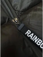 Dámsky krátky top bez rukávov so stojatým golierom Khaki (B8158-11)