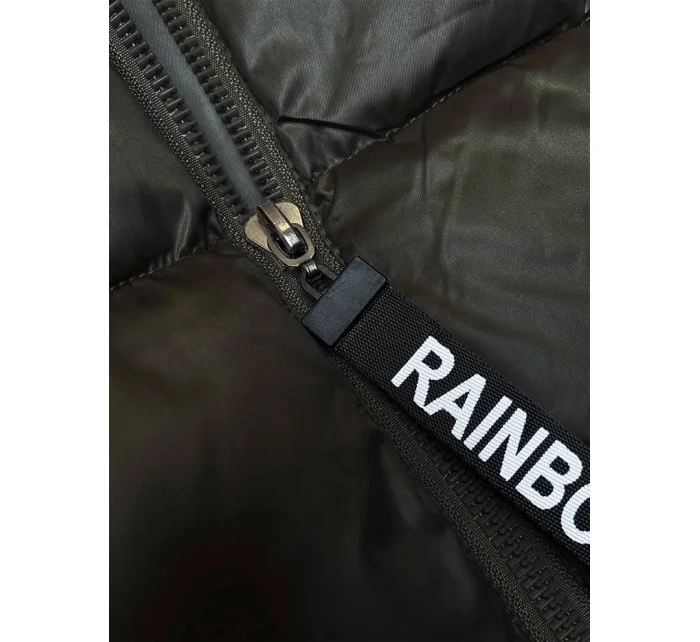 Dámsky krátky top bez rukávov so stojatým golierom Khaki (B8158-11)