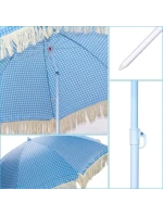 PLÁŽOVÝ A ZÁHRADNÝ SLNEČNÍK SO STRAPCAMI 174 CM MODRÝ