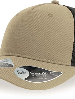Atlantis Headwear Zion 5-panelová truckerová čiapka 33.0120 khaki/čierna