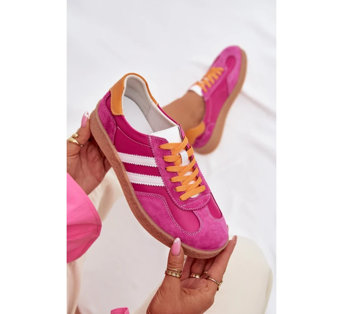 Kožené Dámské Tenisky model 22013924 Fuchsiová - S.Barski
