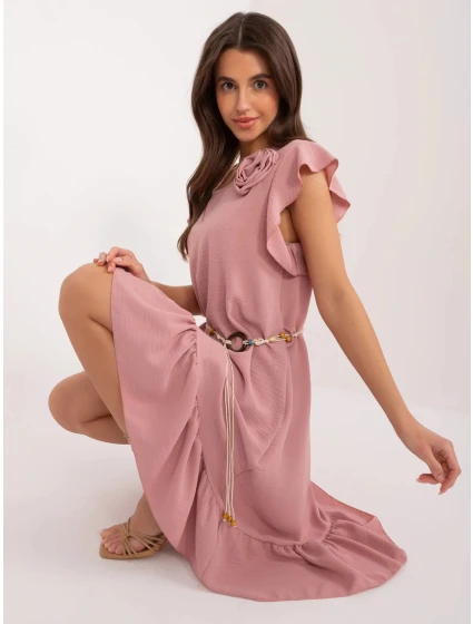 Dámské šaty DHJ SK model 20973256 Pudr růžová - Rue Paris Dámské šaty DHJ SK model 20973256 Pudr růžová - Rue Paris