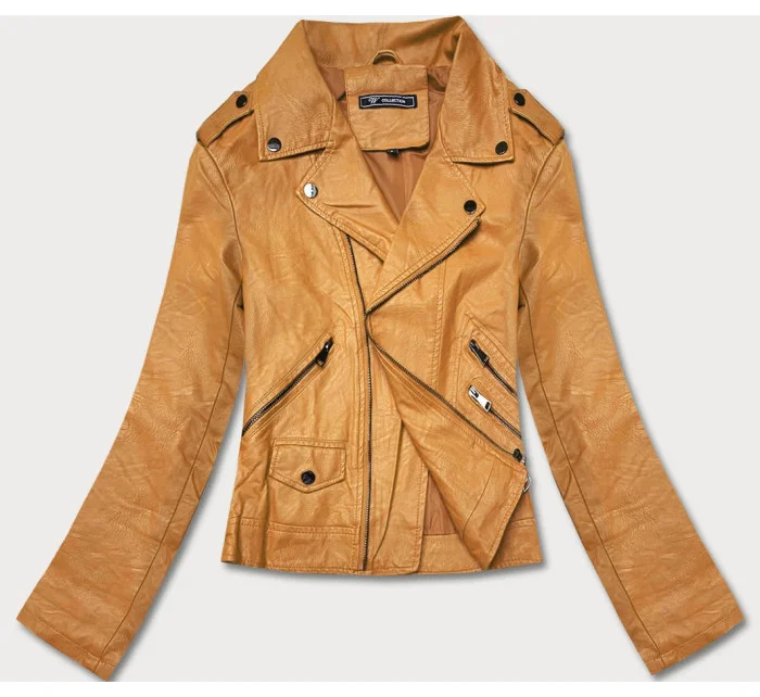 Dámská bunda ramoneska v hořčicové barvě model 18059241 - Forget me not FASHION