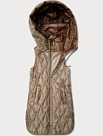 Dámska ľahká vesta so zlatým zipsom Goodlookin beige (B8586/B8587-12)