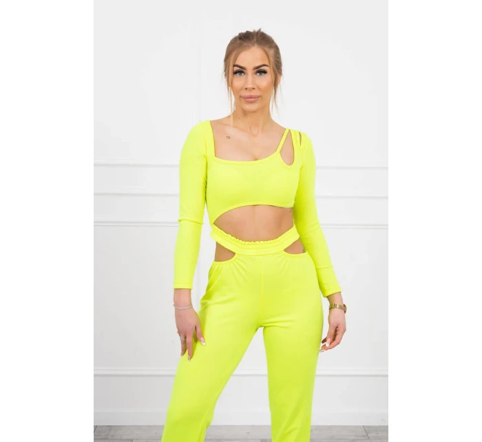 Súprava s blúzkou top žltá neónová