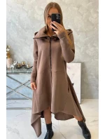 Zateplené šaty s dlhšími stranami mocca Zateplené šaty s dlhšími stranami mocca