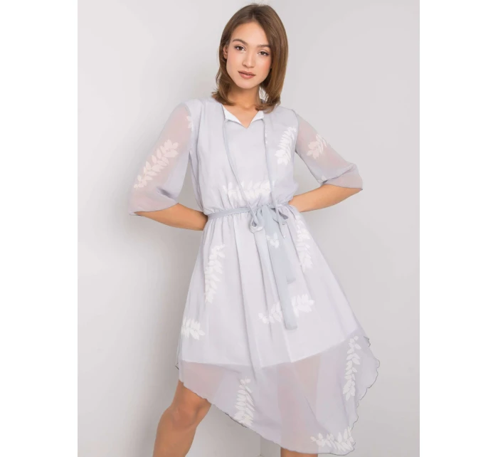 Šaty LK SK model 17355921 světle šedá - FPrice Šaty LK SK model 17355921 světle šedá - FPrice